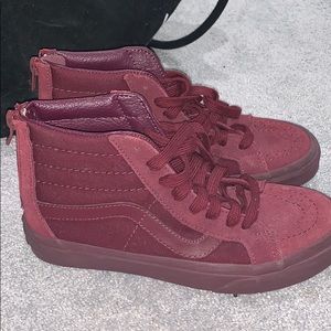 Burgundy high top vans